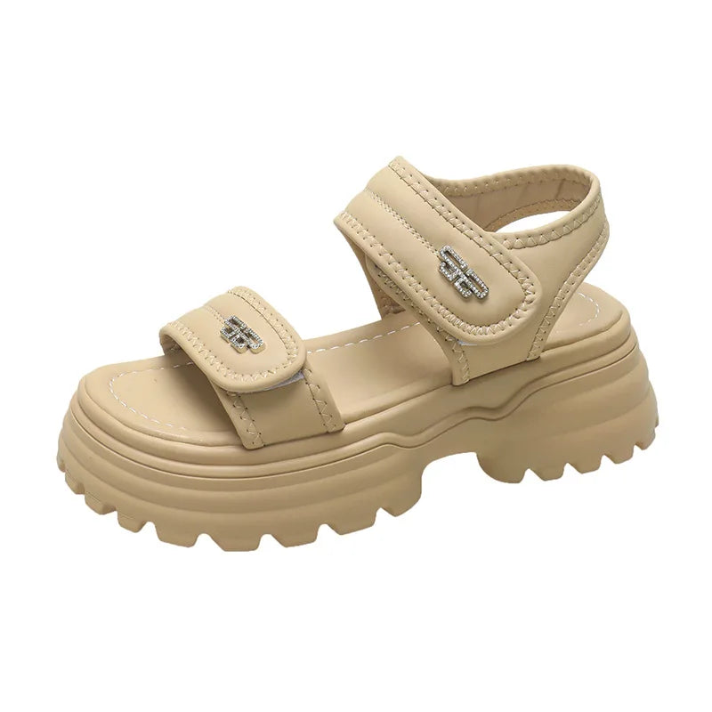 Women's Sports Sandals 2025 Summer New Fashion Flat Casual Sandals Thick-soled Non-slip Female Outdoor Casual Beach Slippers
