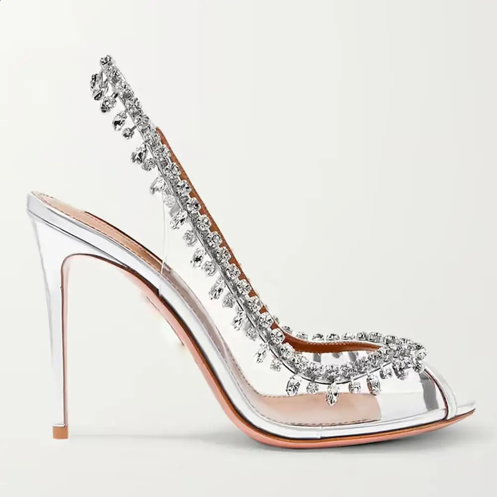 Casual Heels Velvet Shoes Women Peep Toe Nude Basketball Platform Branded Pumps Transparent Stiletto Sexy Sandals 2025 Comfortab