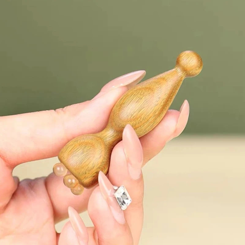 Sandalwood Gua Sha Face Massage Tool – Lotus Seedpod Shape Facial Massager for Relaxation & Skin Care