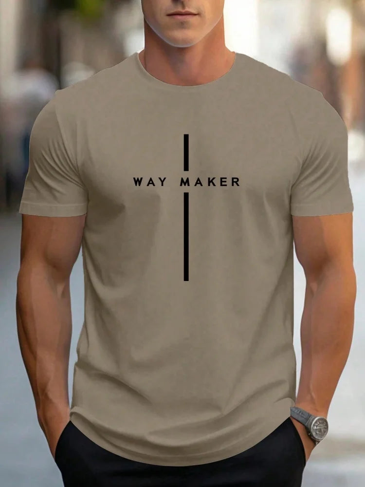 Men’s Oversized Letter‑Print T‑Shirt – Summer Loose Fit Sports Casual Short Sleeve Top