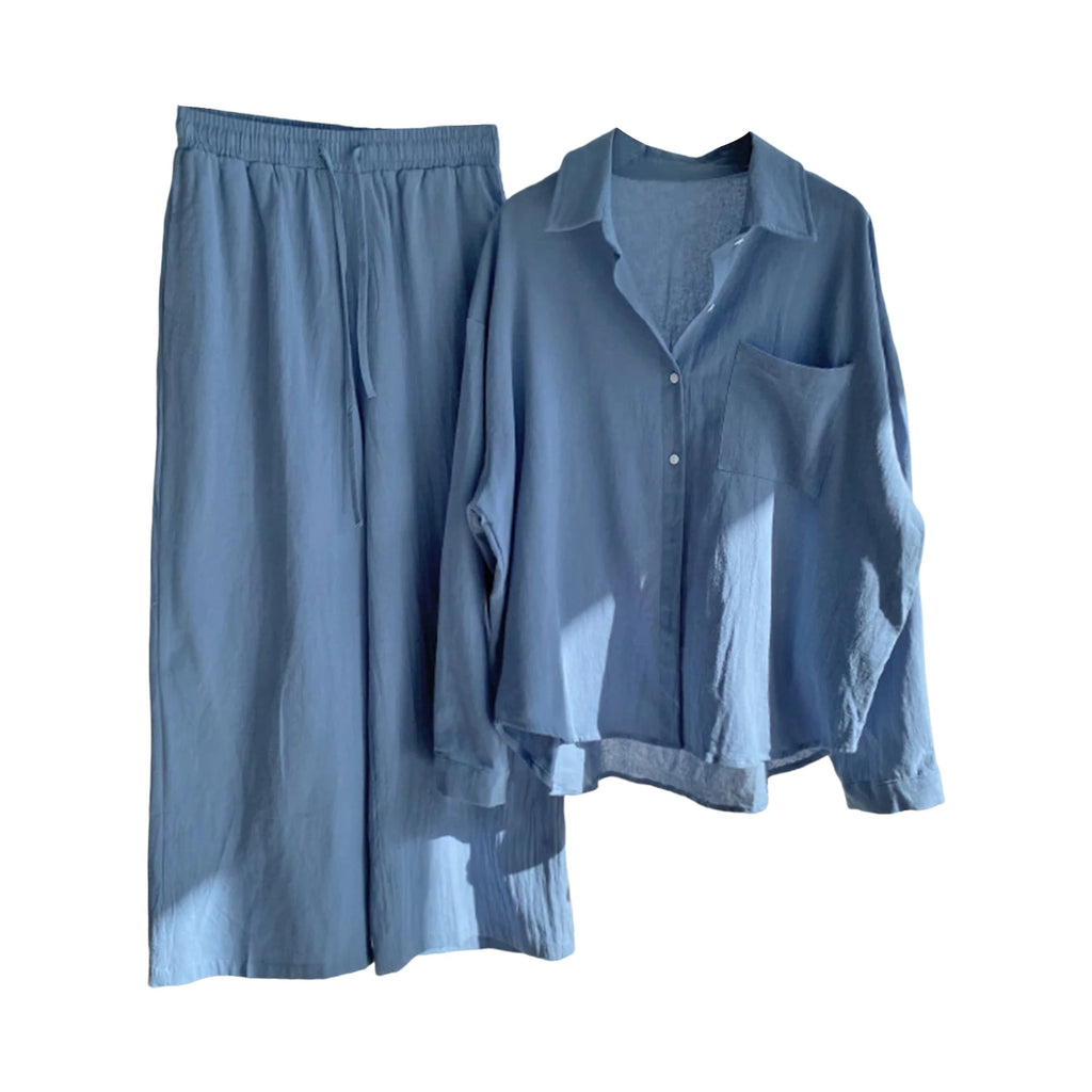 Sprind Summer Cotton Linen Women's 2 Piece Sets Outfits Printed Elegant Casual Plus Size Matching Set Women's Suit Blouse Pants