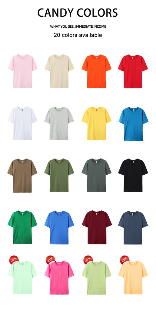 100% Cotton Solid Color T‑Shirts for Men & Women