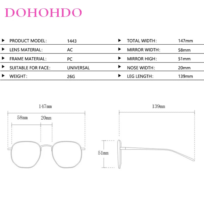 DOHOHDO New Women Sunglasses High End Street Photography Modern Trendy Large Frame Pilot Sun Glasses Hip Hop Sun Glasses UV400