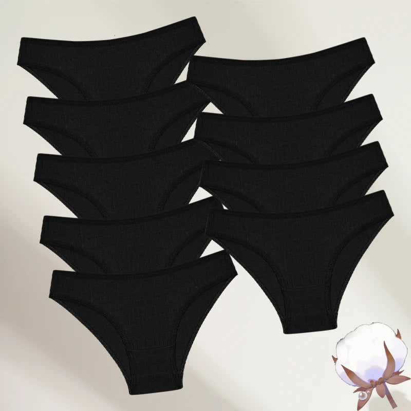 FINETOO Women’s Cotton Panties 9‑Pack