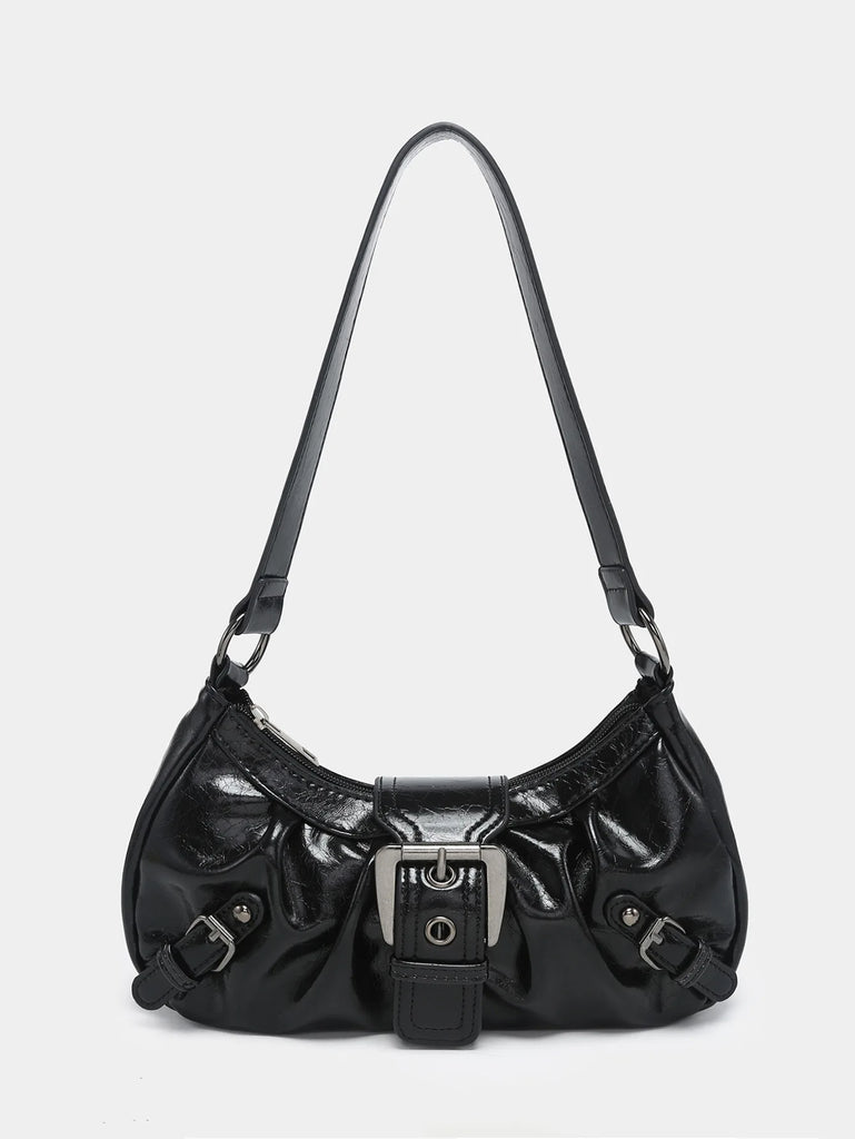 Women's Y2k Studded PU Leather Shoulder Purse Gothic Punk Vintage Rivet Handbag Black Bag with Spikes Luxury Underarm Bags