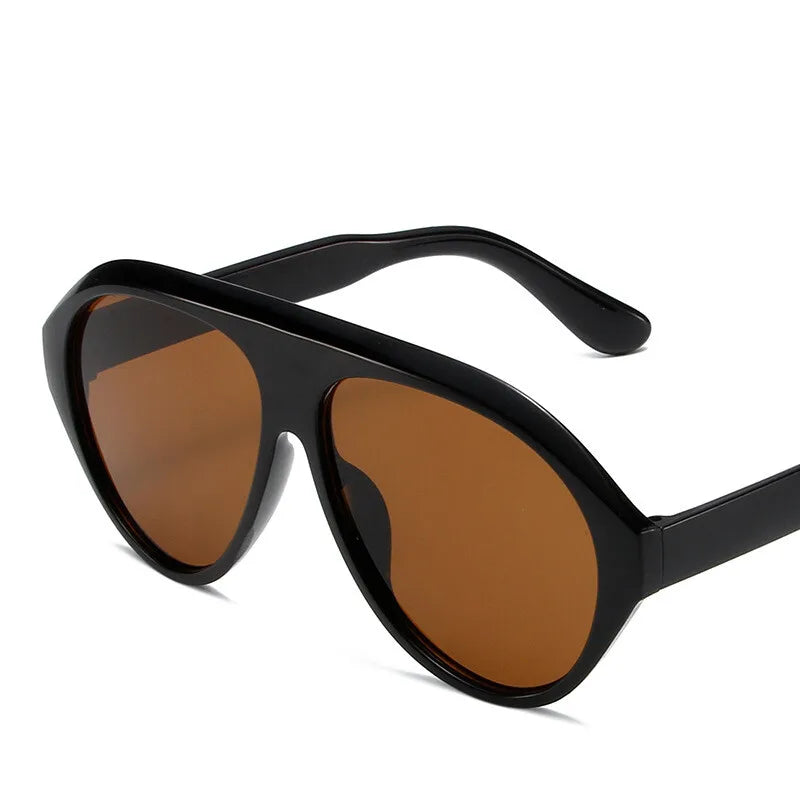 Oversized Goggle Sunglasses 2024 Women Brand Popular Yellow lens Sun Glasses Men Big Frame Trend Shades UV400 802086