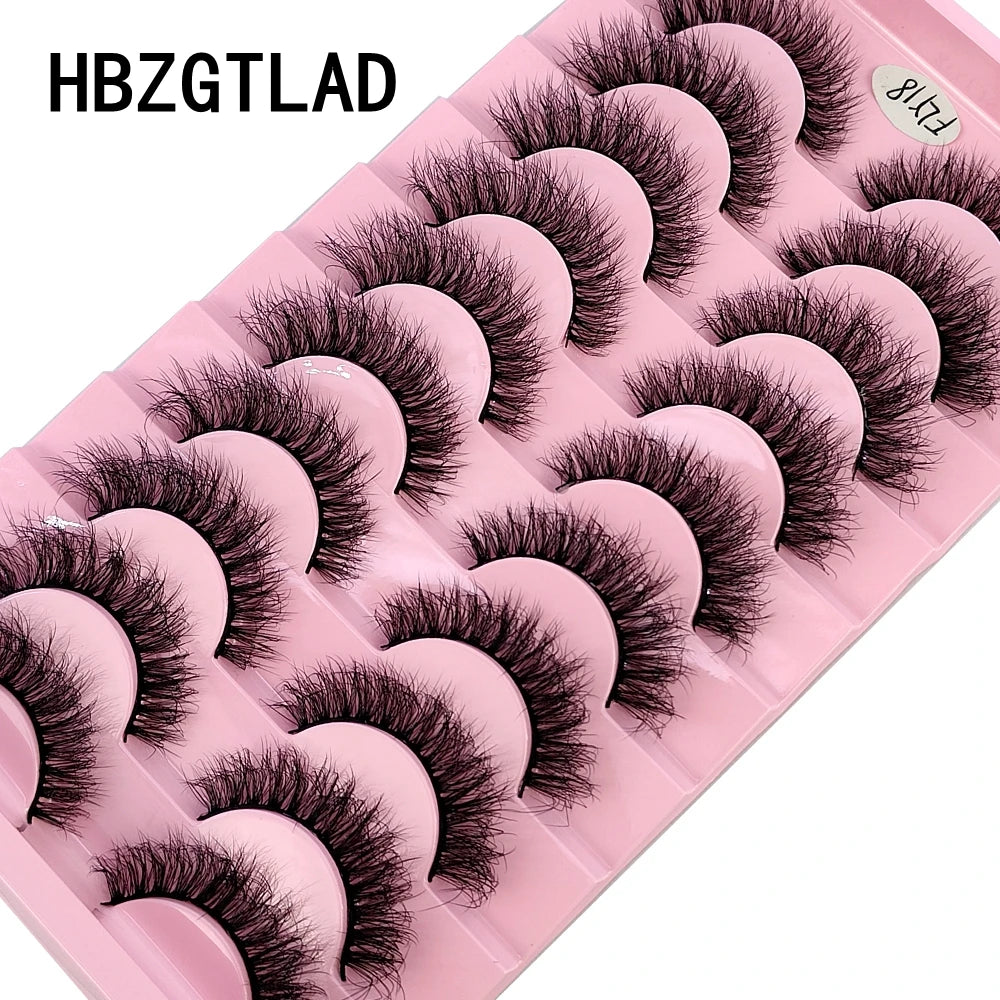 HBZGTLAD New 10 Pairs Natural False Eyelashes Fake Lashes Long Makeup 3d Mink Lashes Extension Eyelash Mink Eyelashes for Beauty
