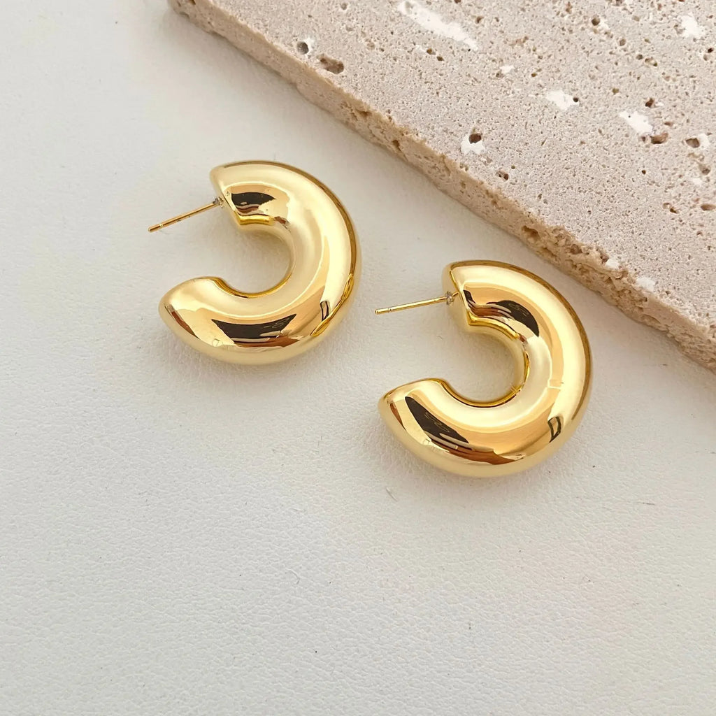 LATS New Design Trendy Retro Geometric Hoop Earrings for Women Irregular Light Luxury Simple Circle Earings Fashion Jewelry Gift