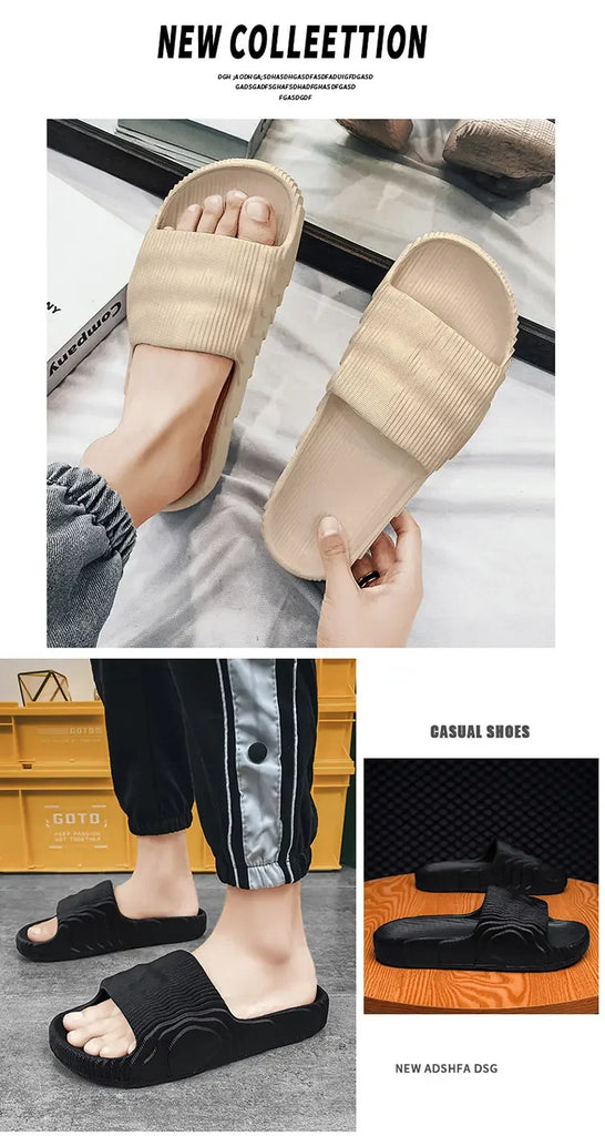 Unisex Summer EVA Platform Slippers — Soft‑Sole Open‑Toe Beach Slides for Women & Men (Sizes 29–46)