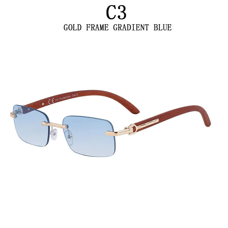 2025 Rimless Sunglasses For Men Vintage Fashion Sunglasses Outdoor Oculos Dropshipping Trending Glasses New Square Lentes Gafas
