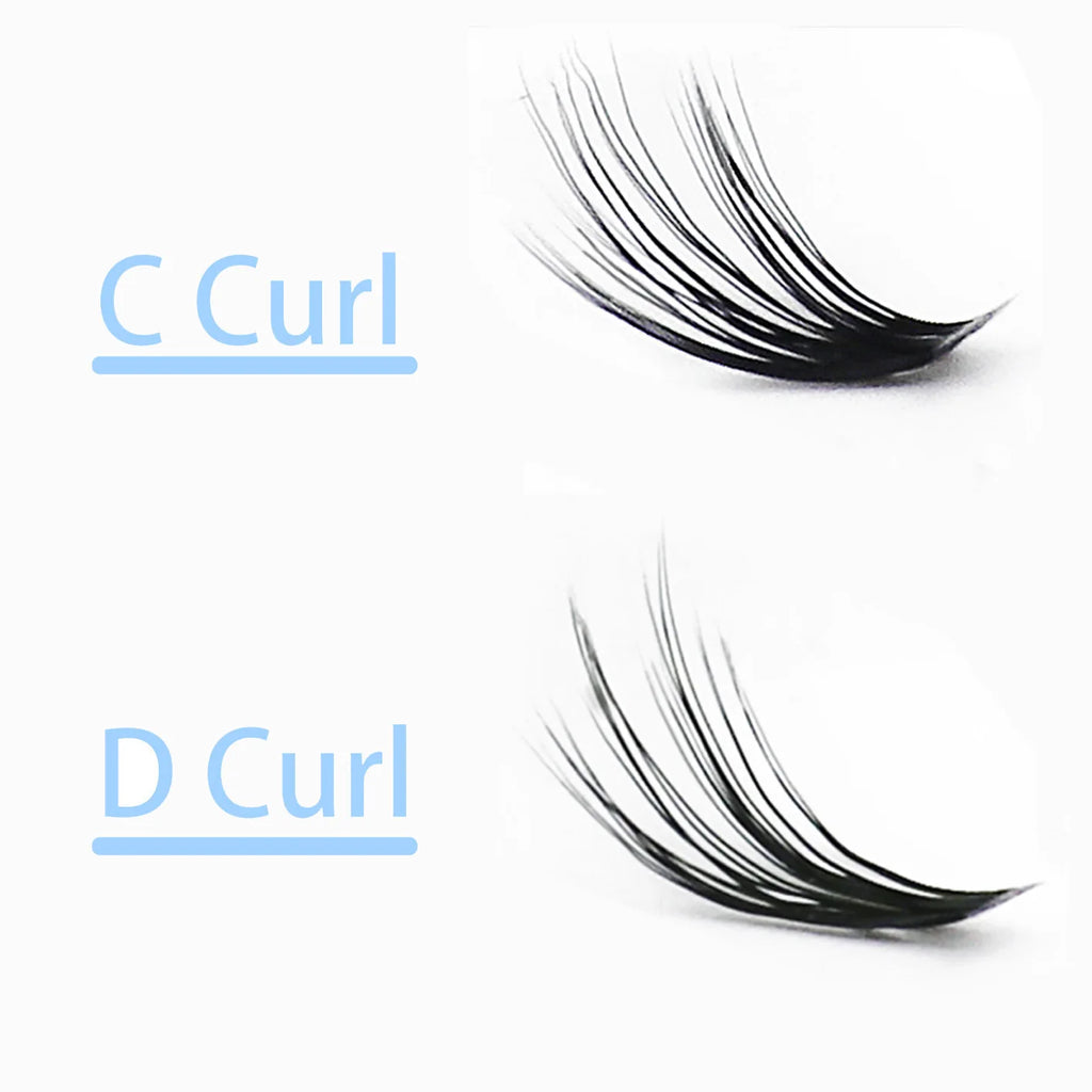 20D L‑Type Cluster Eyelash Extensions – 3D Natural Russian Volume Fans (60 Bundles per Box)