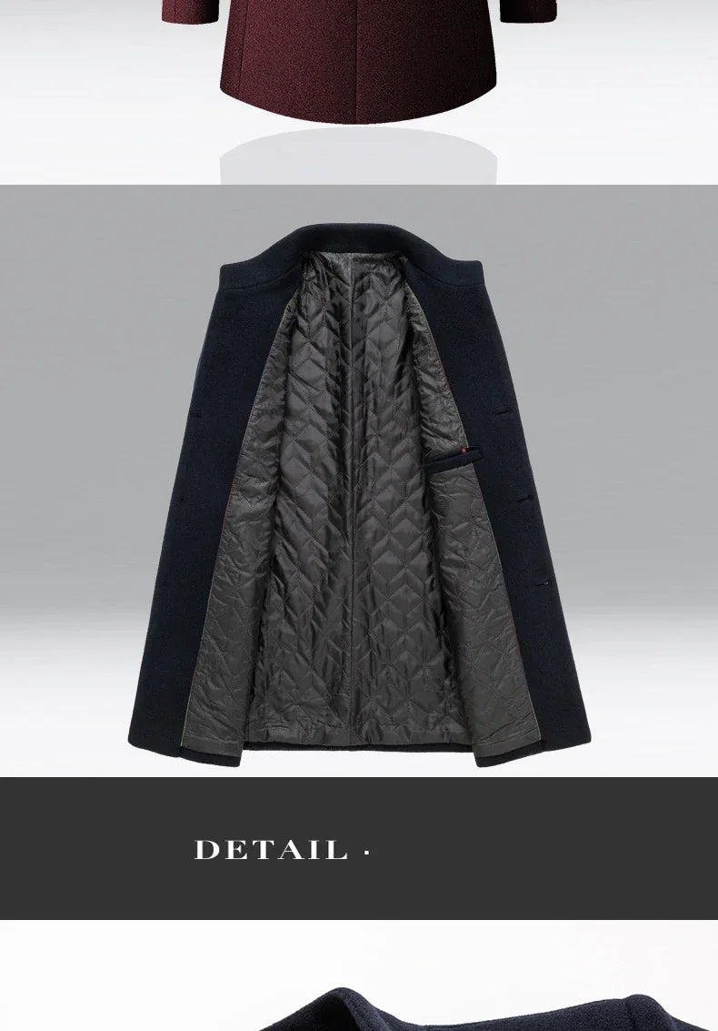 TFETTERS Brand Trench Coat Korean Fashion Business Casual Stand Collar Long Jackets for Men 2026 Autumn Windbreaker Winter Coats