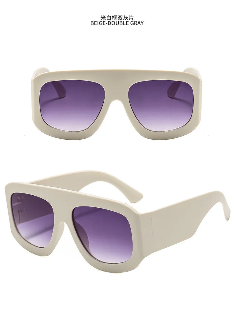 Vintage Exaggerated Square Sunglasses — Unisex Retro Rectangle Eyewear for Women & Men