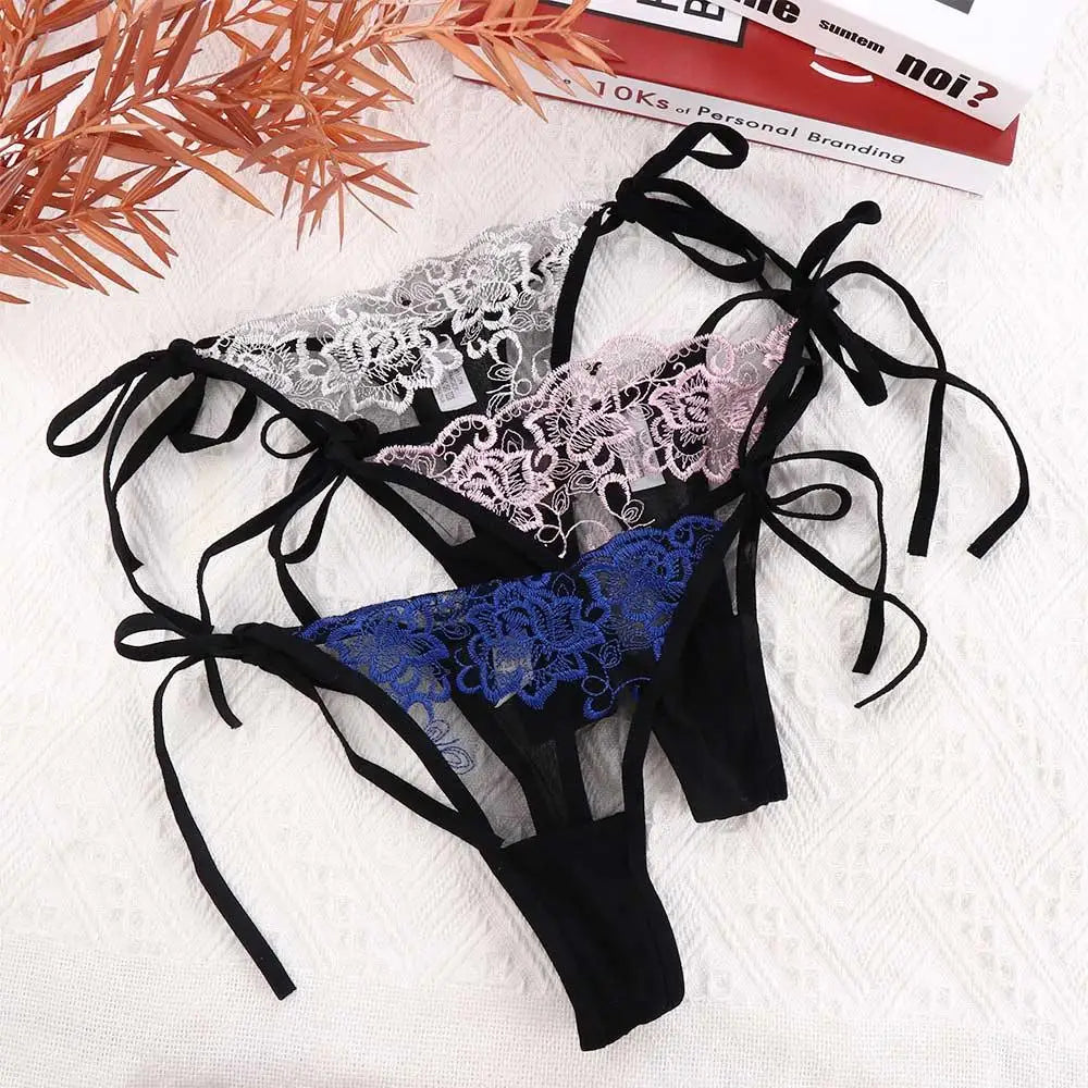 Low‑Waist Transparent Mesh Briefs