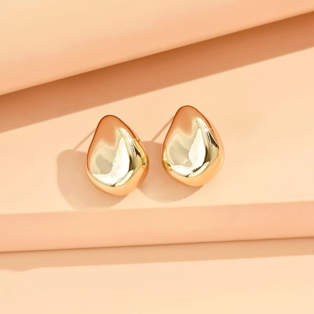 серьги Geometric Irregular Metallic Color Earrings for Women 2024 Minimalist Style Personality Earrings Trendy Jewelry Gift