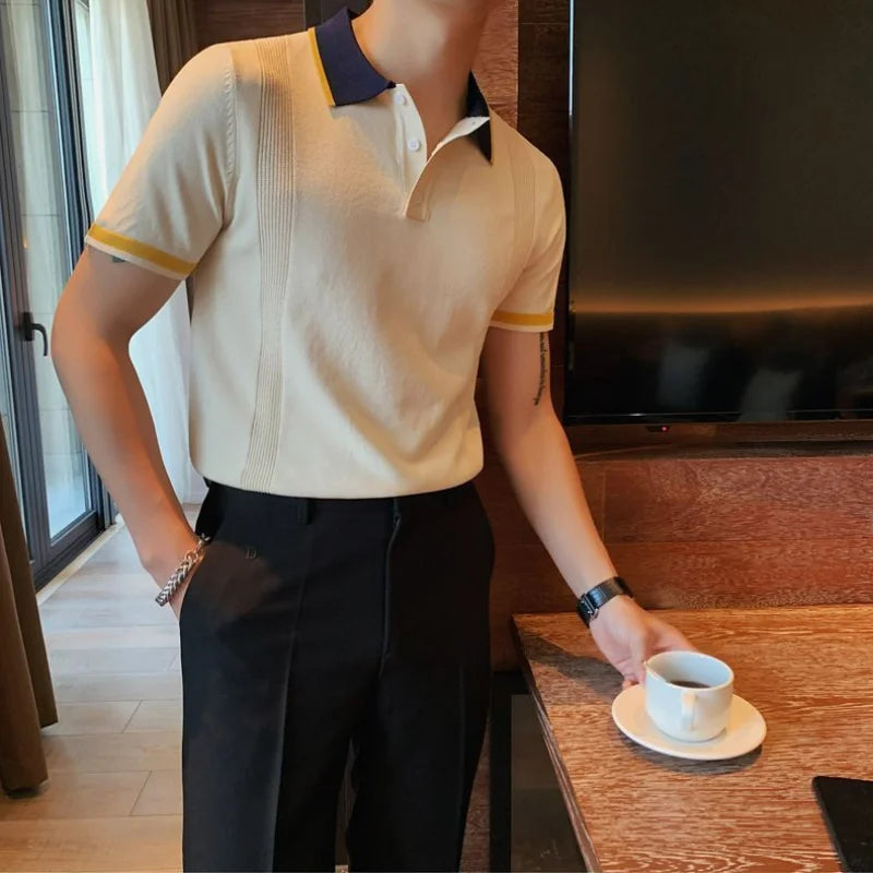 Korean Trendy Knit Polo Shirt