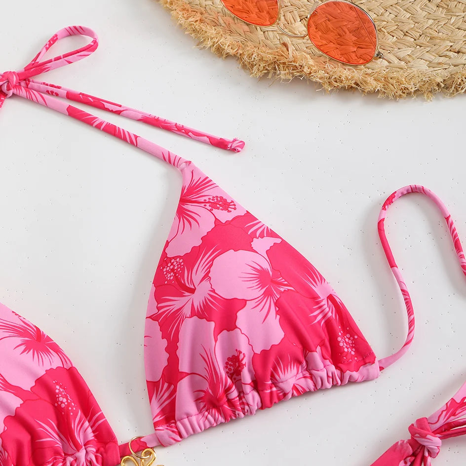 Trendy Two‑Piece Thong Swimsuit