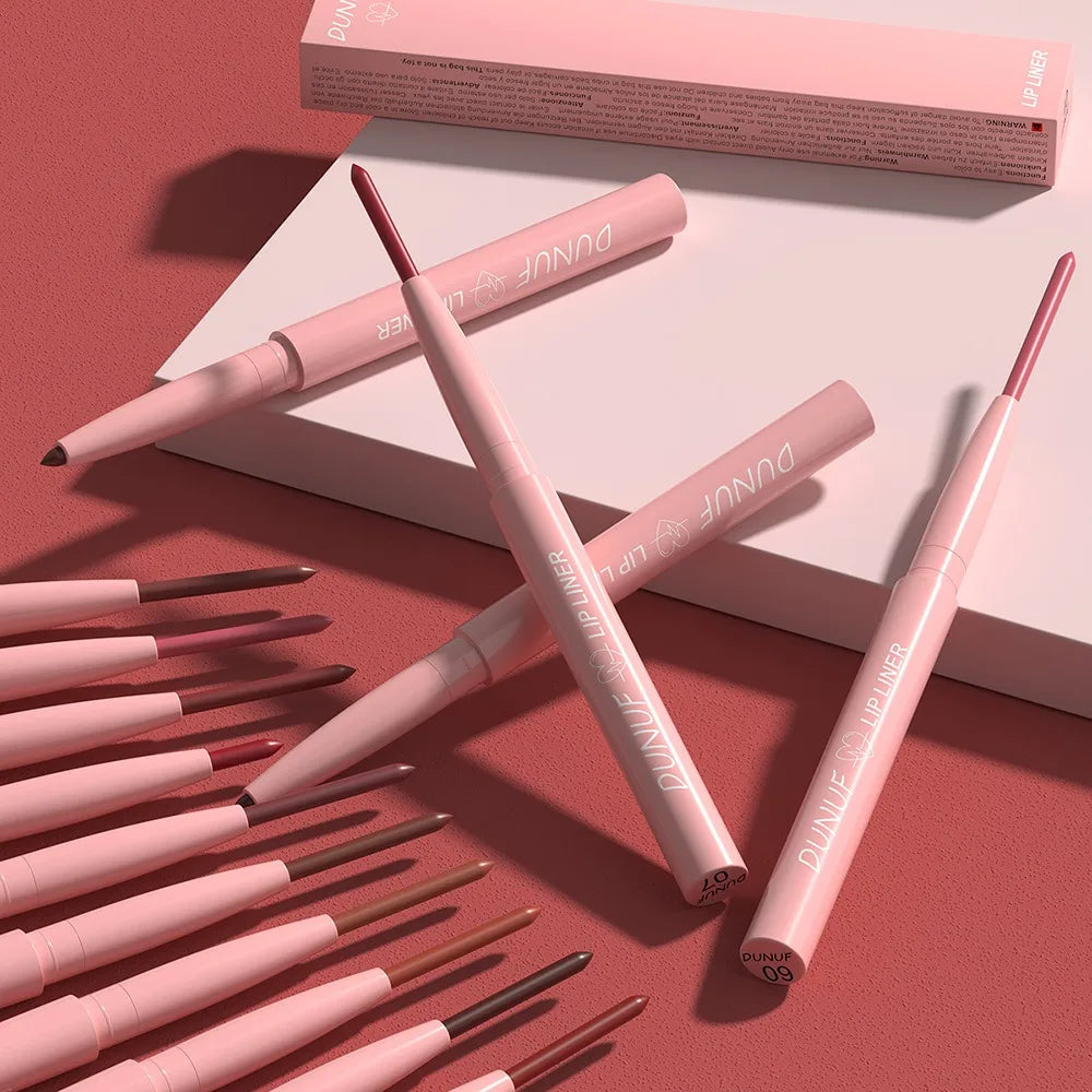 Tapered Nib Lip Liner Pencil Long-Lasting Matte Creamy Plumping Lip Stain Waterproof Natural Nude Brown Slim Lip Liner Makeup