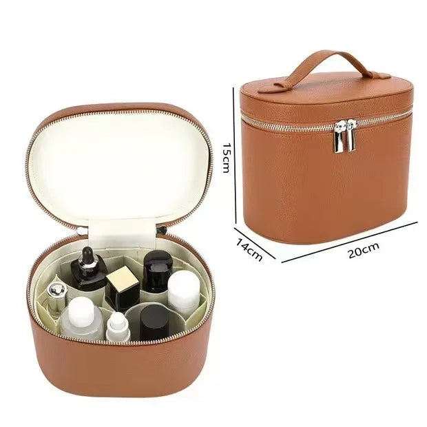 Travel Cosmetic Organizer • Toiletry Bag for Women & Girls • With Handle & Dividers