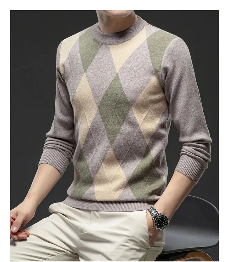 Men’s Autumn Winter Half‑Turtleneck Sweater