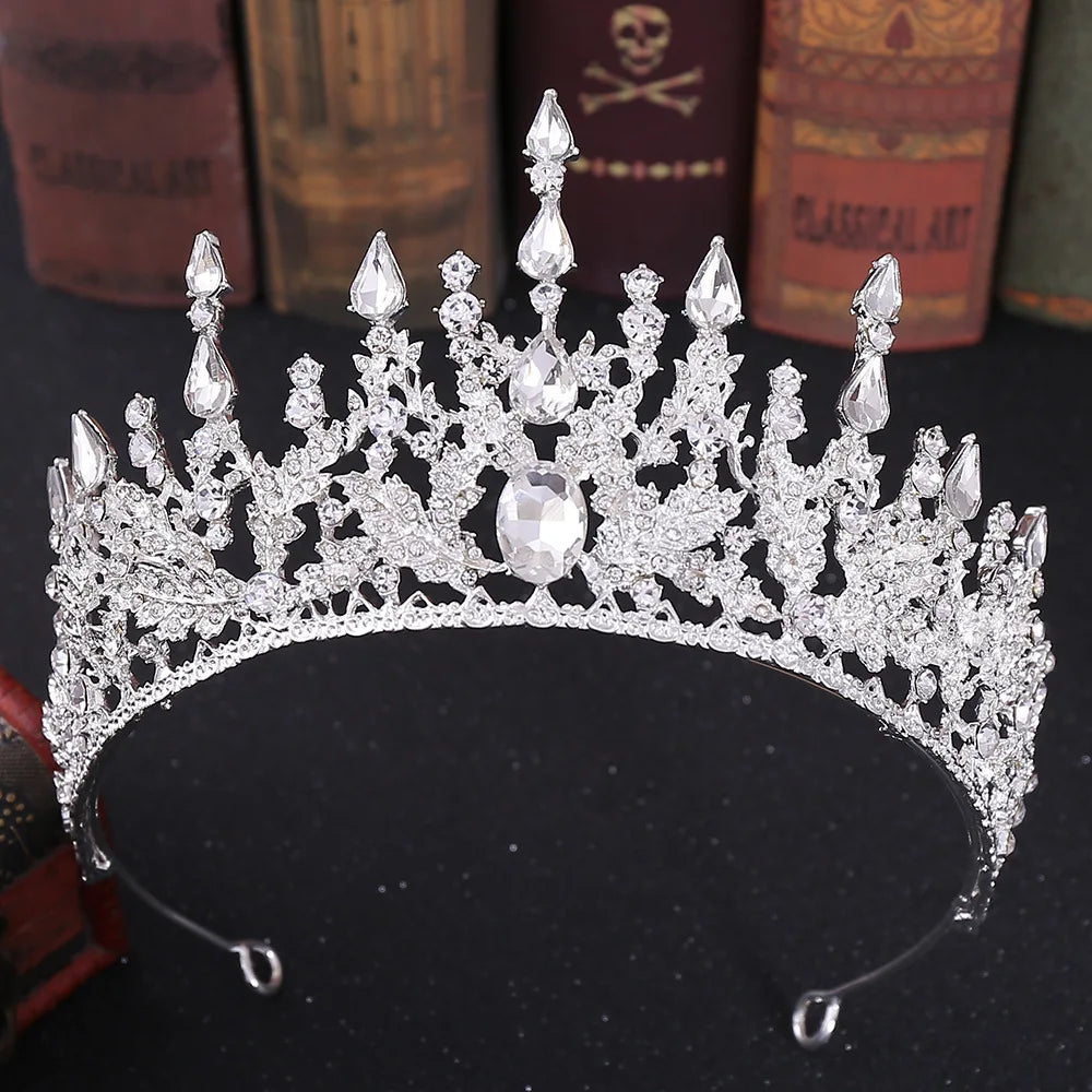 Baroque Crystal Tiaras And Crowns Rhinestone Prom Diadem Crown For Women Bridal Wedding Hair Accessories Jewelry Crown Tiara