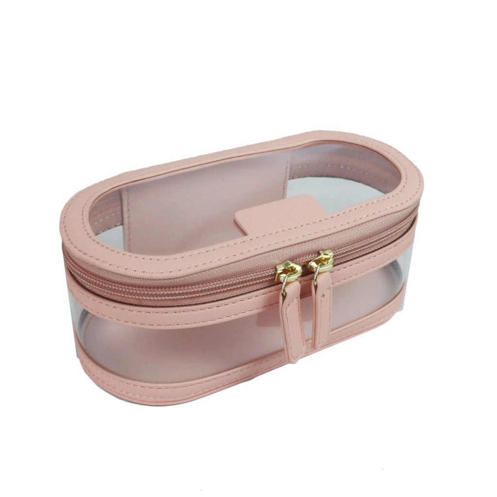 Customizable Name Saffiano Leather Toiletry Case – Women’s Luxury Travel Makeup Organizer & Dopp Kit Set