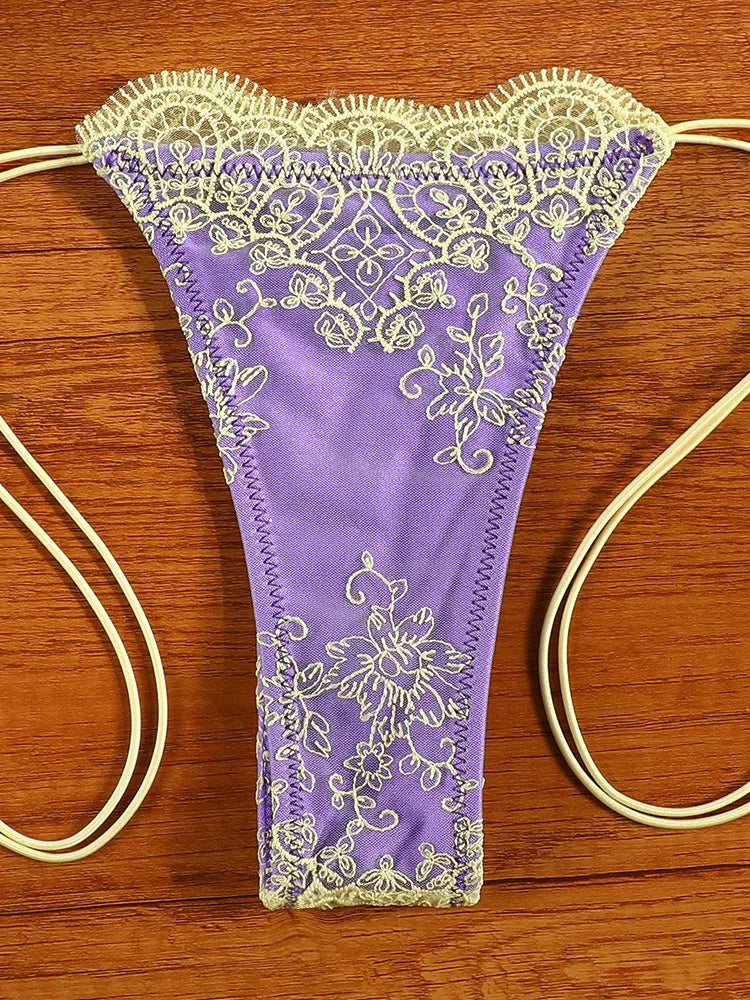 Triangle Lace Micro Thong Bikini