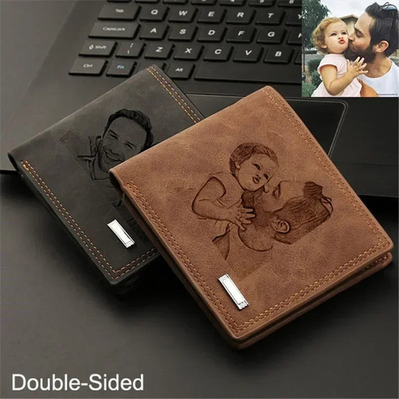 Custom Photo Engraved Wallet for Men – Personalized Father’s Day Gift