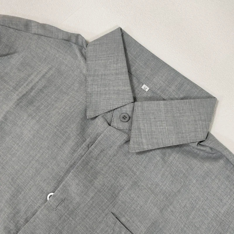 Men’s Cotton‑Linen Summer Shirt – Solid Short‑Sleeve Turn‑Down Collar Casual & Beachwear Top
