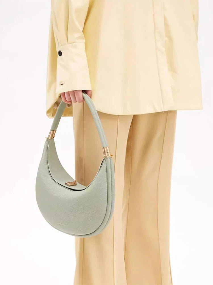 Light Luxury High-end Crescent Bags Fashion Brand Designer Commuter Handbag High-quality Genuine Leather Versatile Shoulder Bags