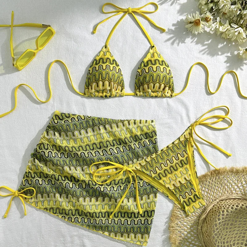Three‑Piece Brazilian Bikini Set