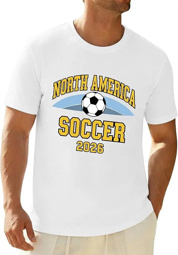 2026 Soccer Fan T‑Shirt — North America Flags Graphic Tee USA Canada Mexico Unisex