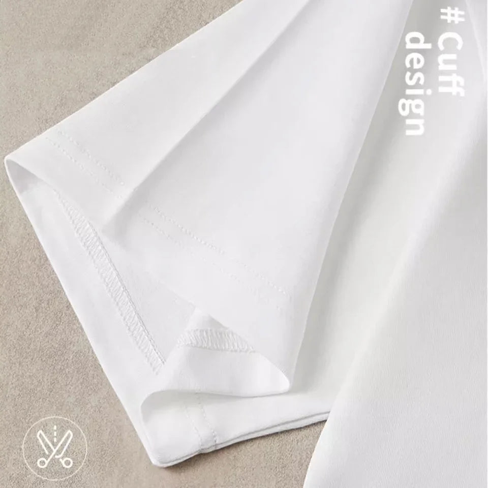 100% Cotton Men’s T‑Shirt | High‑End Breathable Summer Casual Round Neck Tee