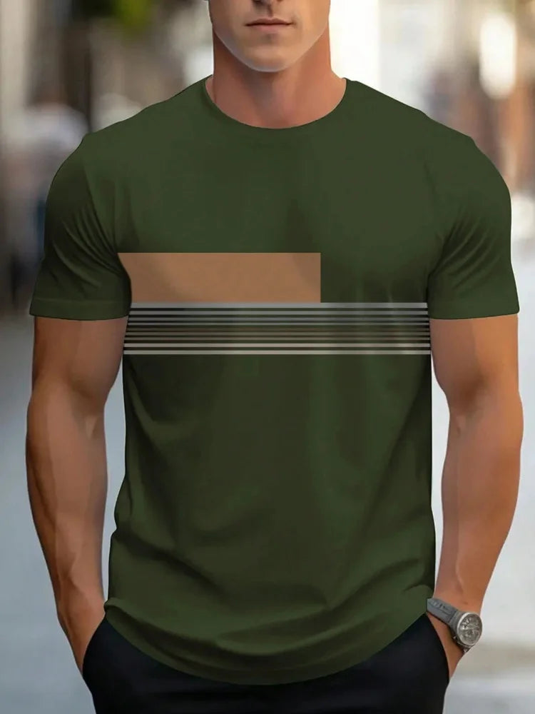 Men’s Oversized Letter‑Print T‑Shirt – Summer Loose Fit Sports Casual Short Sleeve Top