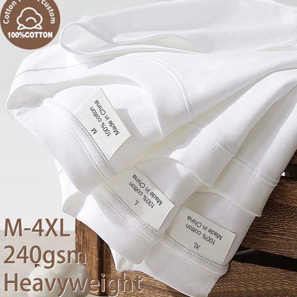 100% Cotton Men’s T‑Shirt | High‑End Breathable Summer Casual Round Neck Tee