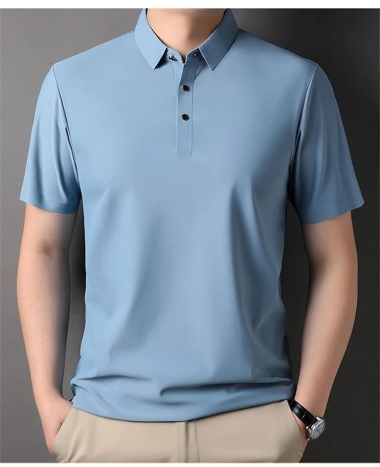 Ice Silk Short‑Sleeve Polo Shirt