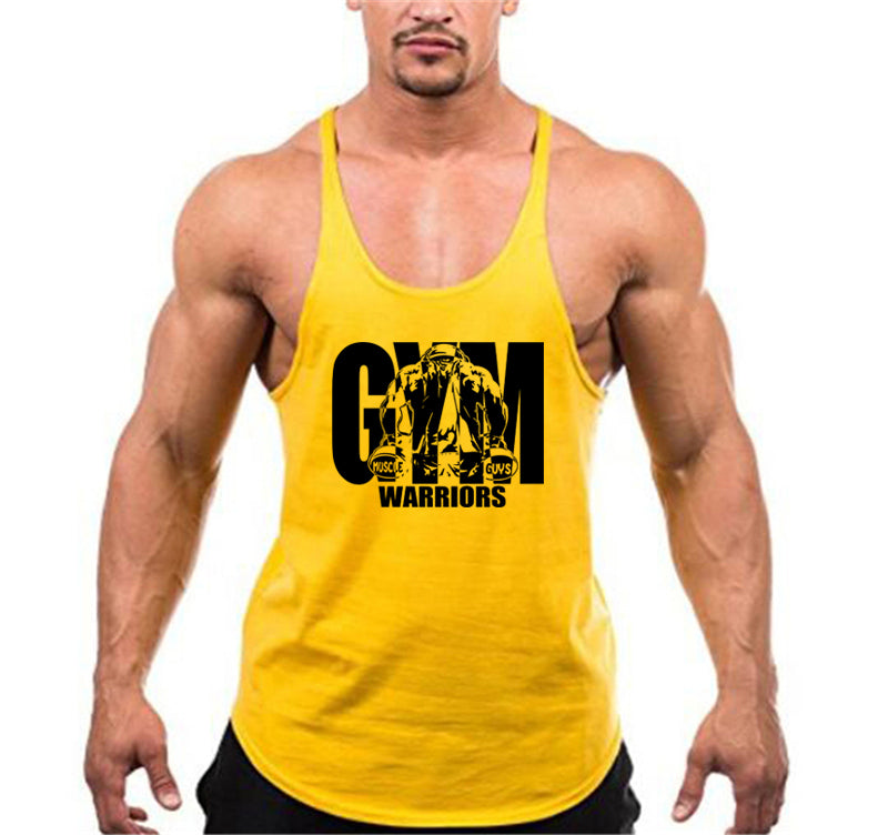 Men’s Bodybuilding Y‑Back Tank Top – Cotton Breathable Gym Muscle Vest, Fitness Workout Sleeveless Shirt