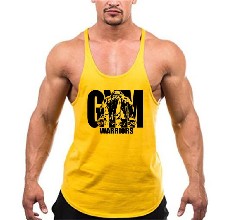 Men’s Bodybuilding Y‑Back Tank Top – Cotton Breathable Gym Muscle Vest, Fitness Workout Sleeveless Shirt