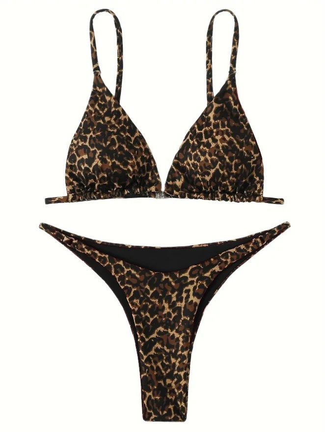 High‑Cut Micro Leopard Bikini