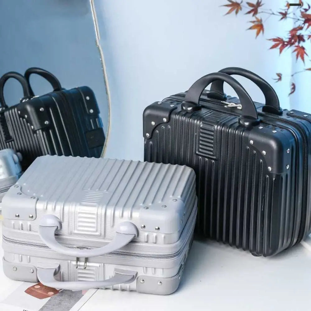 Mini Travel Cosmetic Suitcase – Durable Makeup Organizer Box with Lock