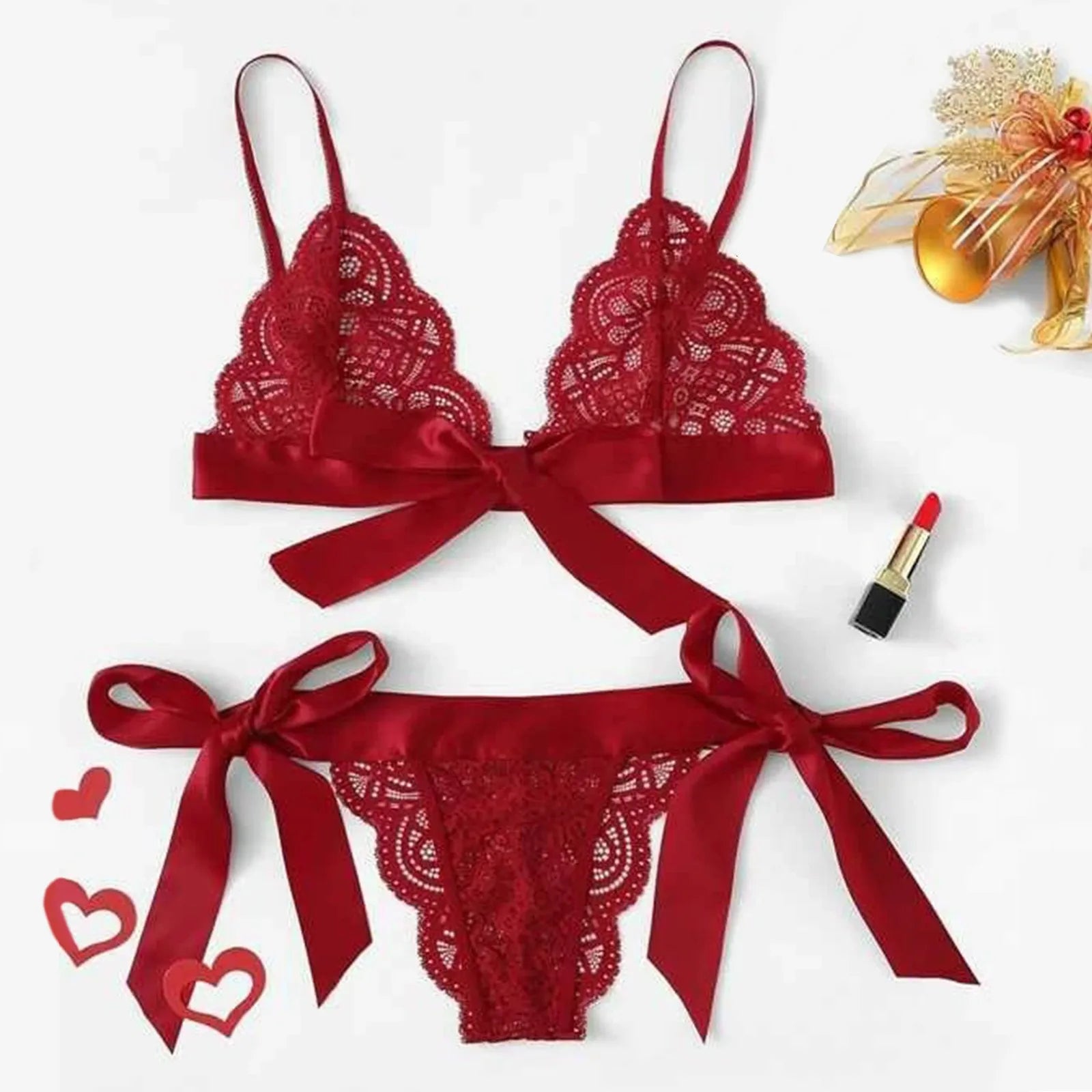 Ultra‑Thin Lace Lingerie Set