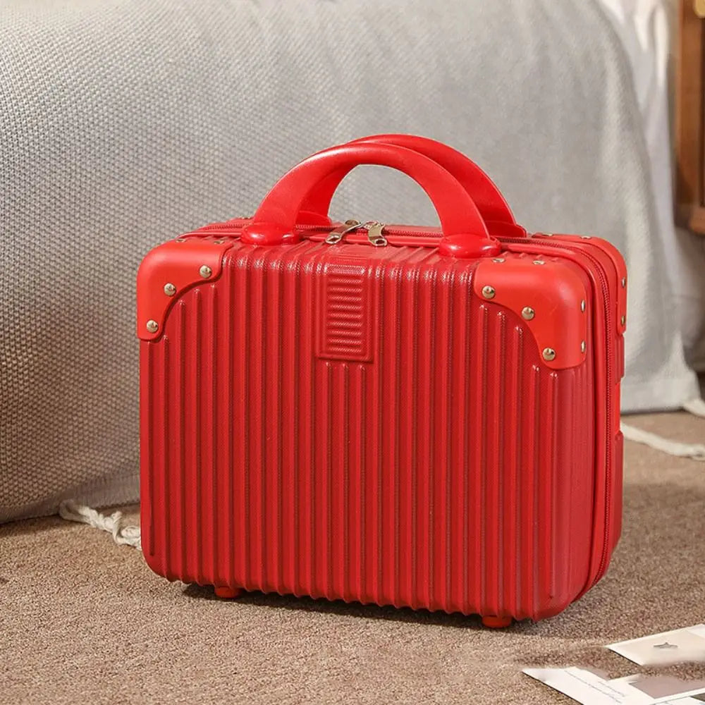 Mini Travel Cosmetic Suitcase – Durable Makeup Organizer Box with Lock
