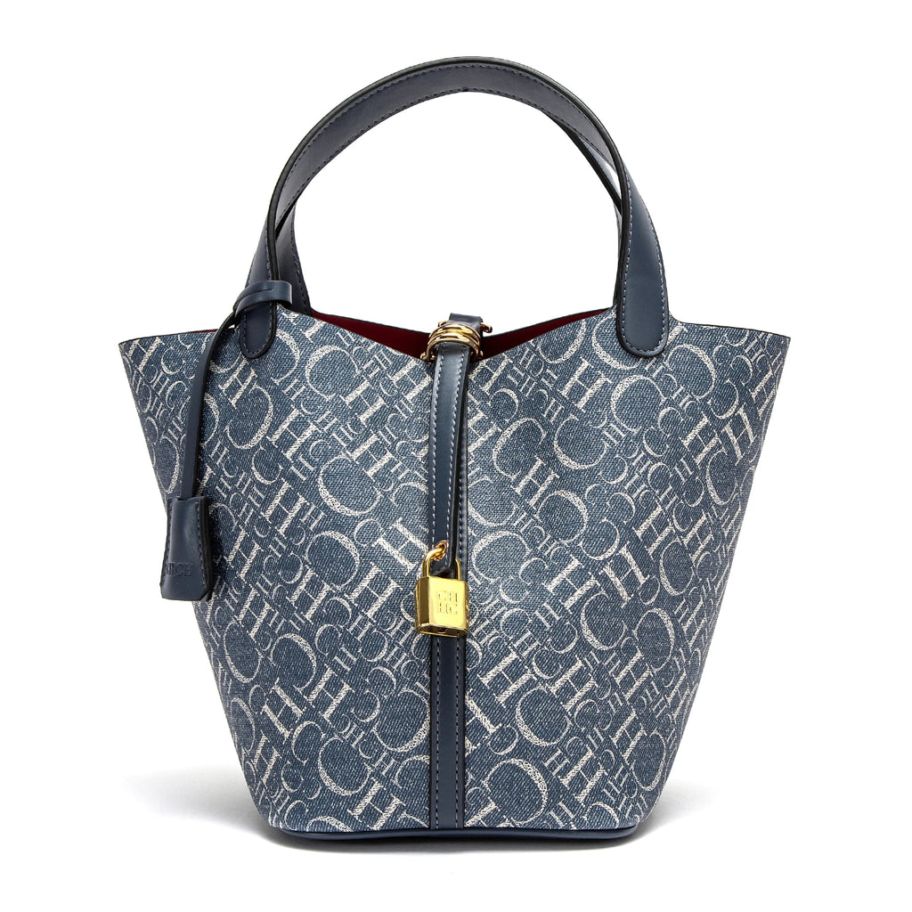 CHCH Women's Tote Bag 2024 New Large Capacity Basket Bag Classic Copper Lock Commuter Women's Bag