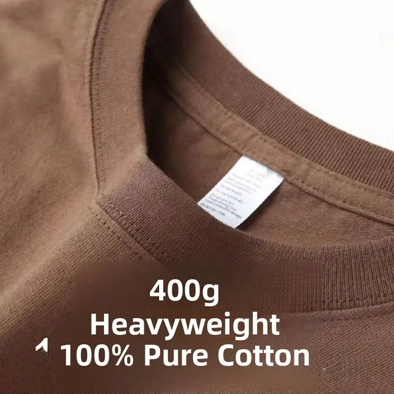 Heavyweight Pure Cotton Oversized T‑Shirt – Tianqing Color Unisex Summer Loose‑Fit Streetwear Tee