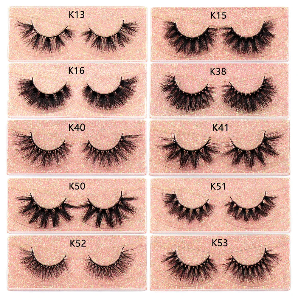 FOXESJI 3Pairs 3D Mink Lashes Fluffy Wispy Soft Corss Mink Fake Eyelashes Reusable Lash Extension Thick False Eyelashes Makeup