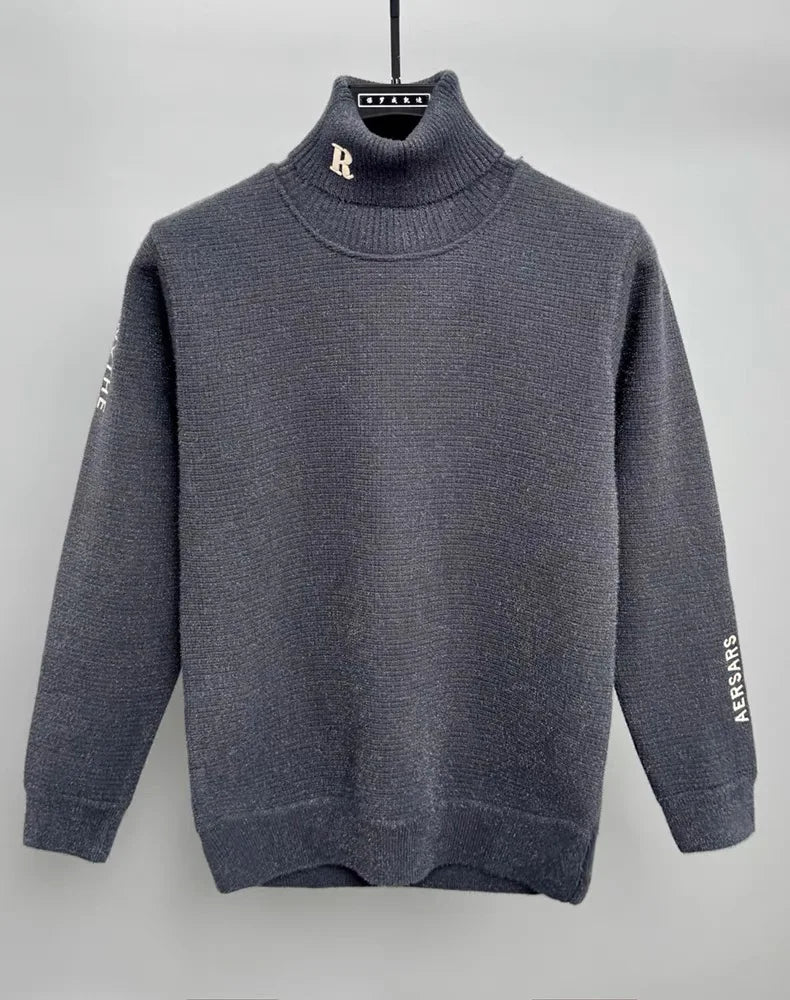 Luxury Embroidered High‑Neck Sweater