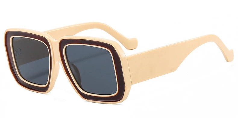 Fashion Square Sunglasses Women Luxury Vintage Big Frame Gradient Lenses Sun Glasses Female Popular Trends Shades UV400