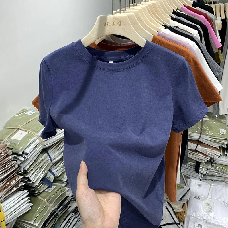 Women’s Y2K Short‑Sleeve T‑Shirt – Trendy Spring Tee for Girls & Women
