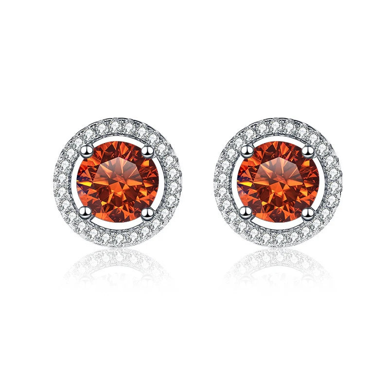 JoyceJelly Unisex Sterling Silver 925 Jewelry 2X1CT 6.5mm GRA Moissanite Stud Earrings for Men Women Lab Diamond Ear-studs Gift