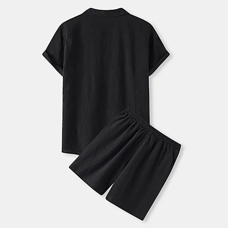Lapel Short‑Sleeve Shirt & Shorts